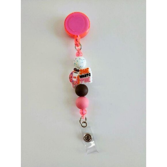 Nurse Beaded Donut Badge Reel - Picture 1 of 6